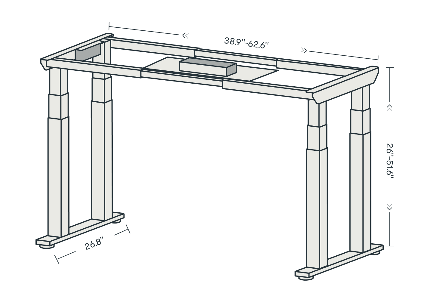 E7 Plus Four Leg Standing Desk | Flexispot